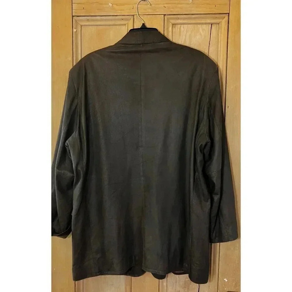 Remy Mens Soft Genuine Leather USA Made Blazer Jacket Size 44 XL Brown VINTAGE - Picture 7 of 9